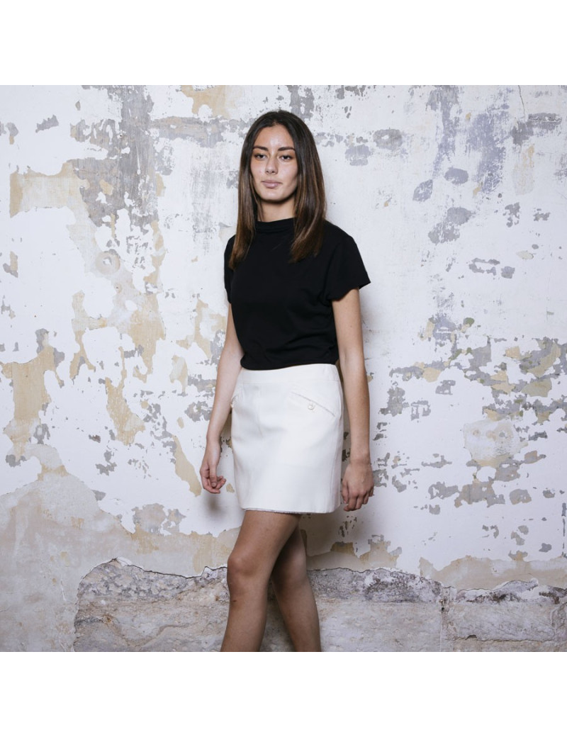 CHANEL short skirt in beige wool size 38FR