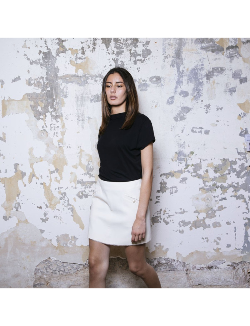 CHANEL short skirt in beige wool size 38FR