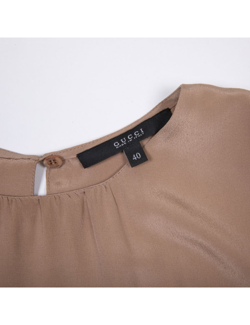 GUCCI dress in camel, black and yellow silk size 40 it / 36 FR