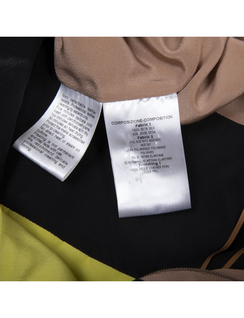 GUCCI dress in camel, black and yellow silk size 40 it / 36 FR