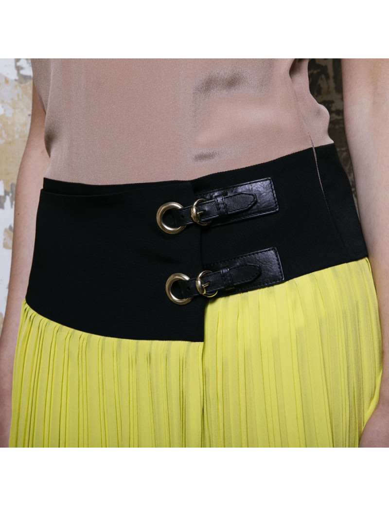 GUCCI dress in camel, black and yellow silk size 40 it / 36 FR