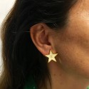 CHANEL star clip-on earrings in gilt metal and ivory resin