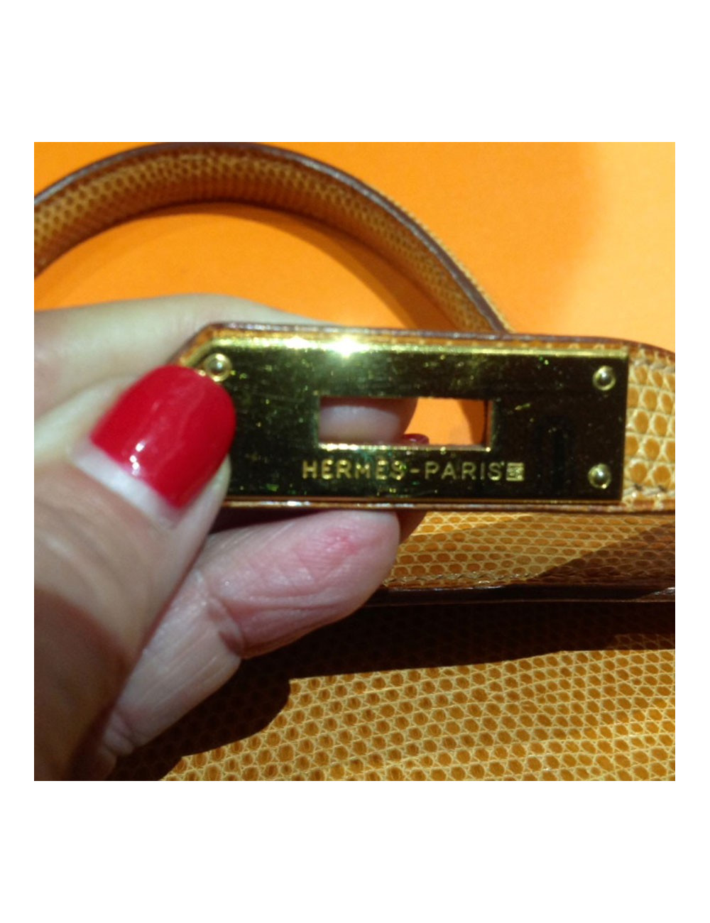 Kelly 28 lezard du nil miel HERMES