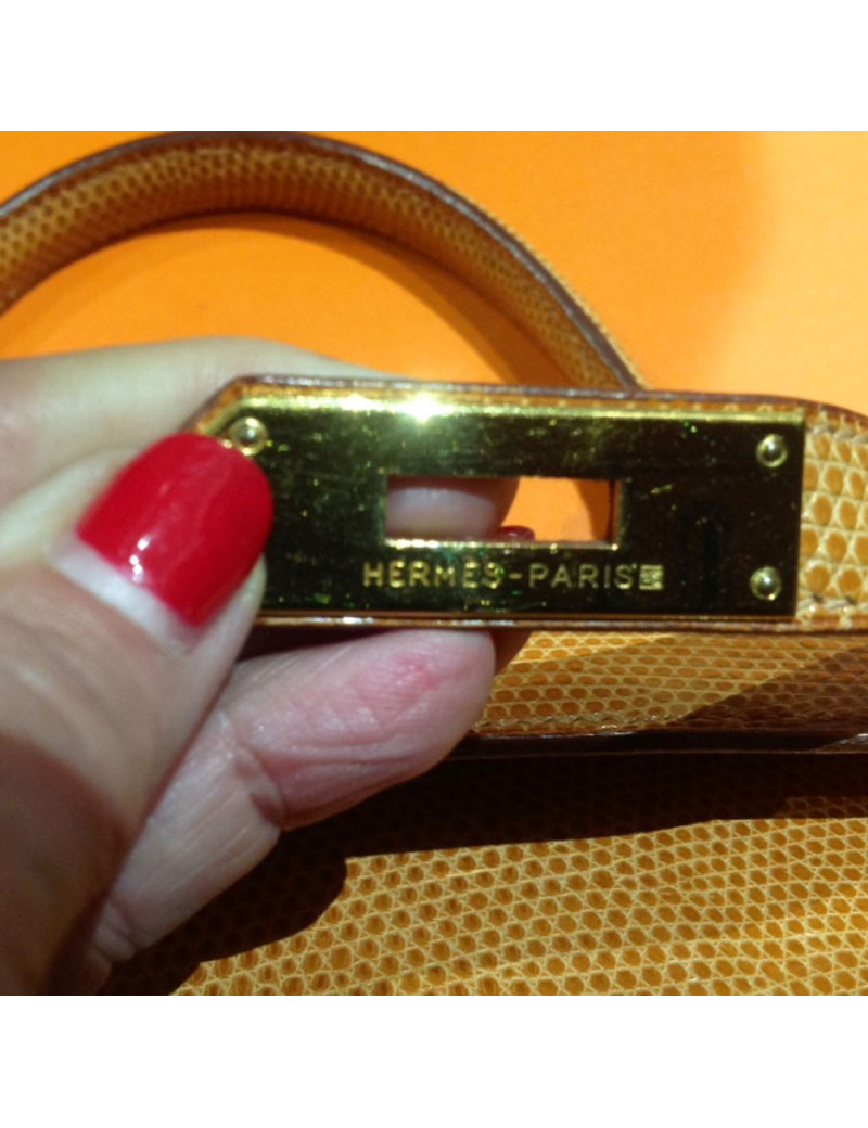 Kelly 28 lezard du nil miel HERMES