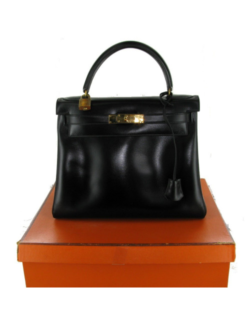 kelly 25 HERMES vintage box noir
