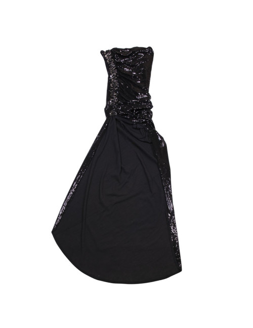 Robe longue T 38 BALMAIN à sequins noirs