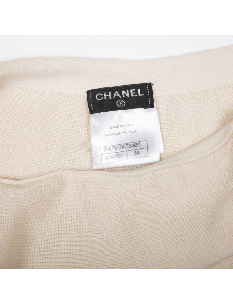 Jupe t 34 CHANEL laine et cachemire écrue