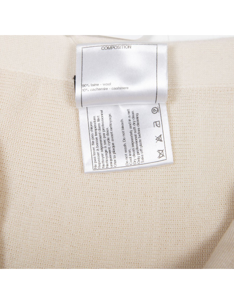Jupe T34 CHANEL laine et cachemire écrue