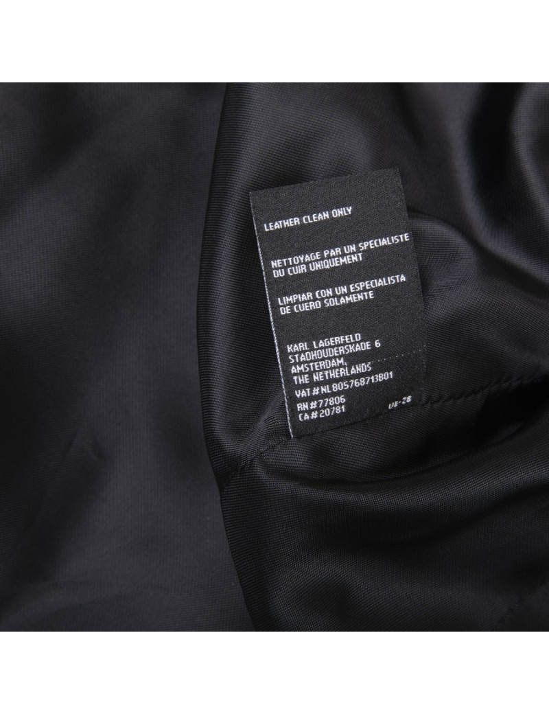 Biker KARL LAGERFELD t 40 en cuir souple  blanc et noir