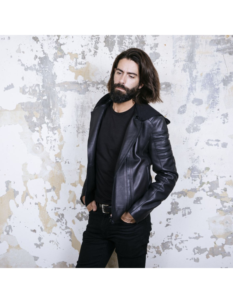 Perfecto T 48 KARL LAGERFELD en cuir noir zip