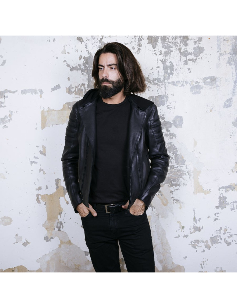 Perfecto T 48 KARL LAGERFELD en cuir noir zip