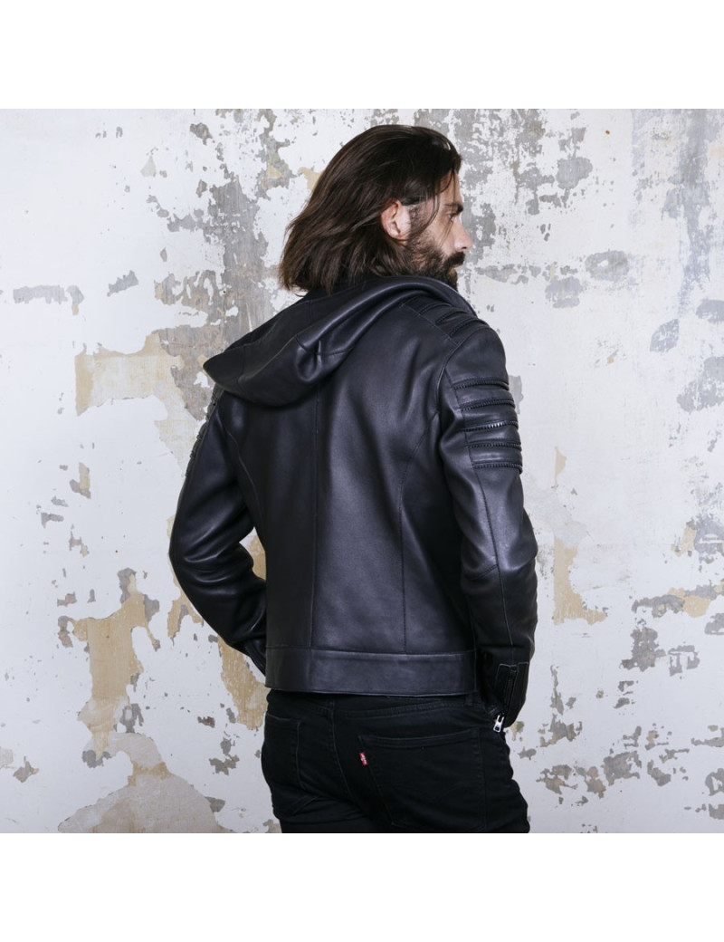 Perfecto T 48 KARL LAGERFELD en cuir noir zip