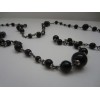 Sautoir MARGUERITE DE VALOIS en perles noires et ruthénium