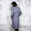 YVES SAINT LAURENT trench coat in gray blue fabric size 44FR