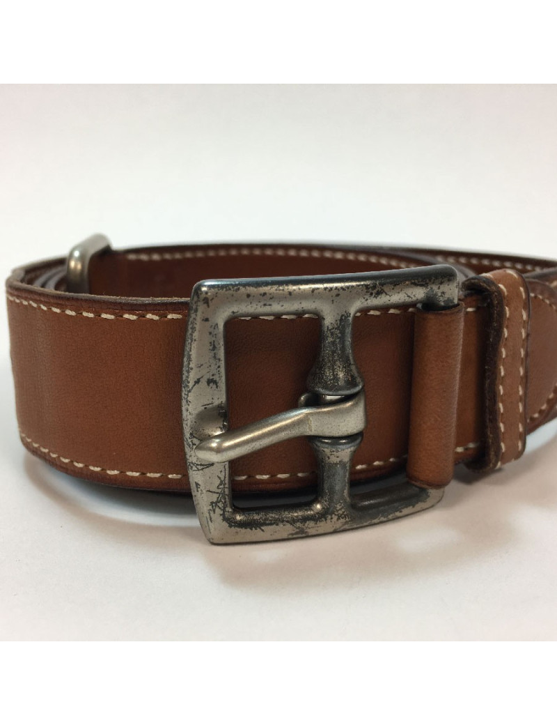 HERMES belt in gold barénia leather size 78