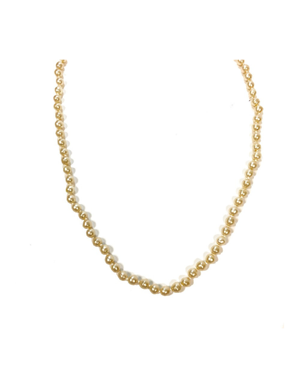 Sautoir long CHANEL en perles nacrées Vintage