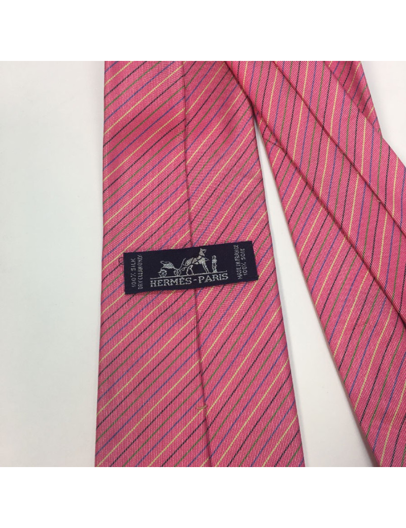 Cravate HERMES soie rose