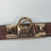 HERMES Rivale double tour bracelet in brown leather