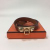 HERMES Rivale double tour bracelet in brown leather