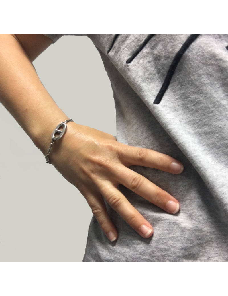 Bracelet HERMES Farandole chaîne d'ancre en argent