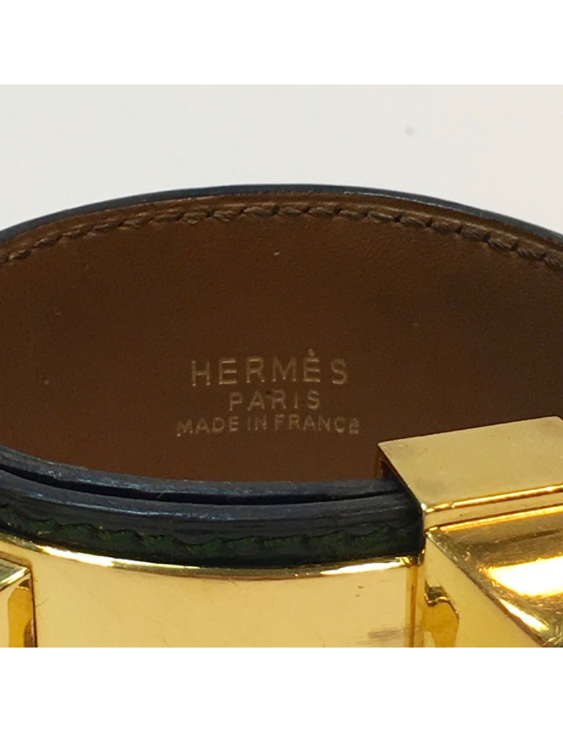 Manchette HERMES CDC en crocodile vert émeraude