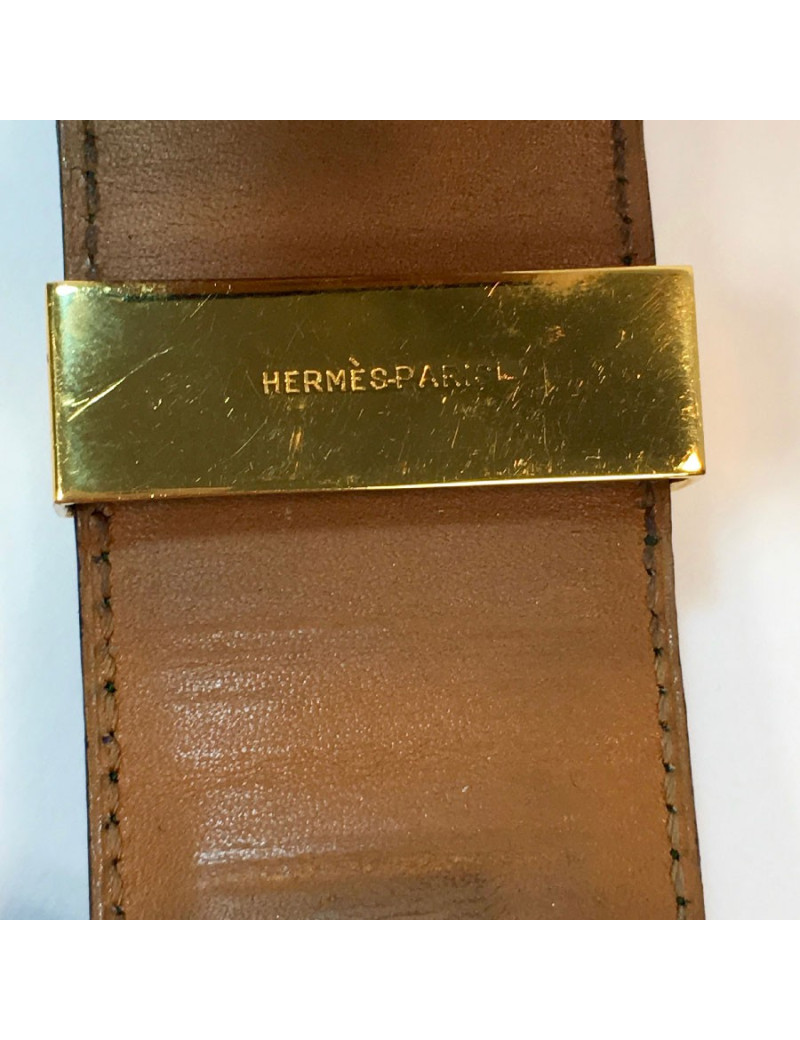 Manchette HERMES CDC en crocodile vert émeraude