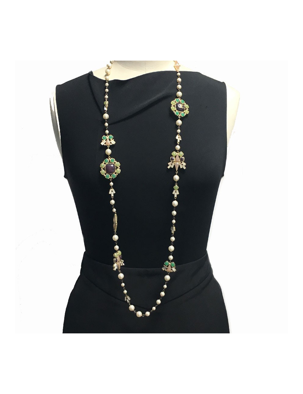 Sautoir CHANEL perles nacrés couture 