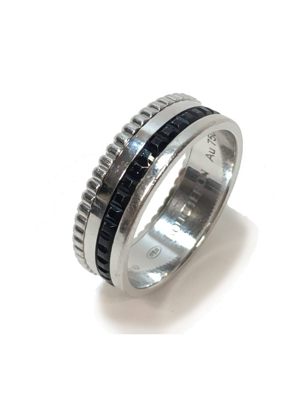 BOUCHERON Quatre Black Edition Small ring T58 in white gold and black PVD