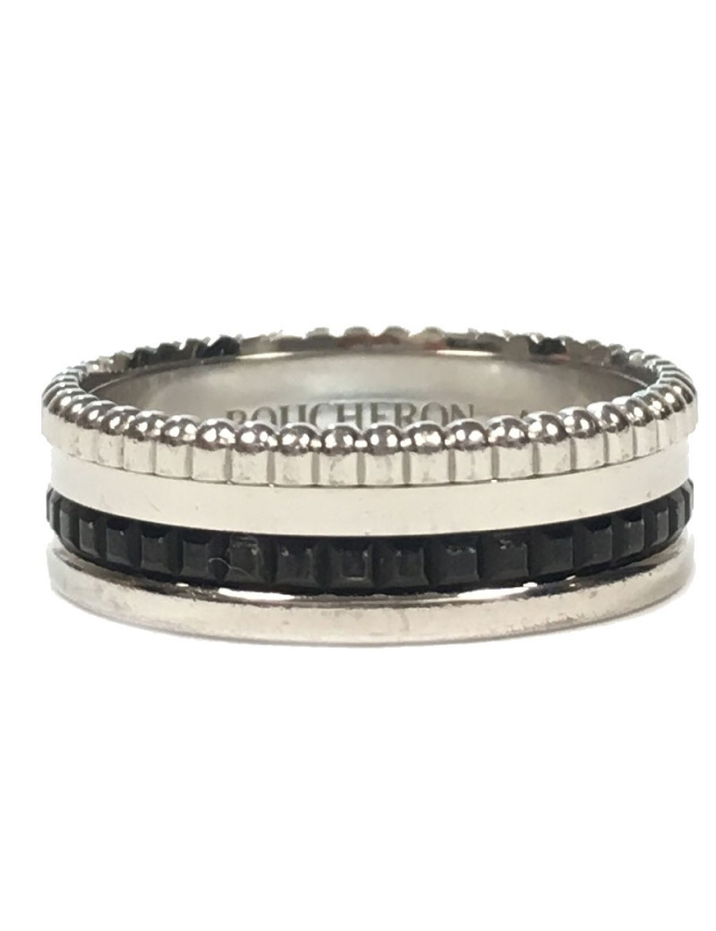 BOUCHERON Quatre Black Edition Small ring T58 in white gold and black PVD