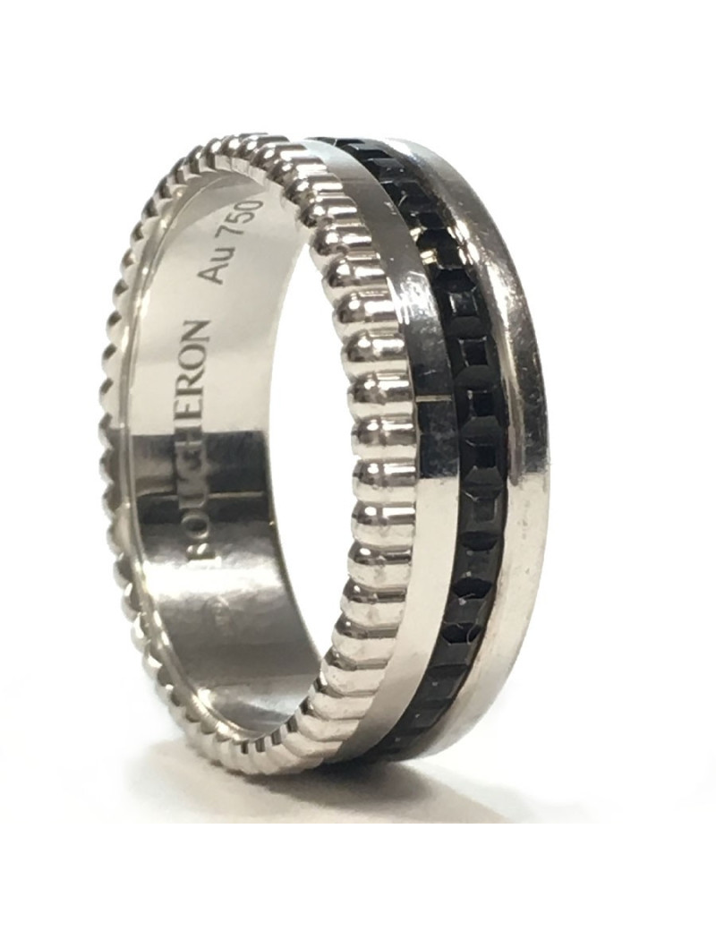 BOUCHERON Quatre Black Edition Small ring T58 in white gold and black PVD