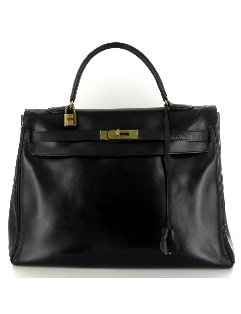 Kelly 35 HERMÈS Vintage black box leather