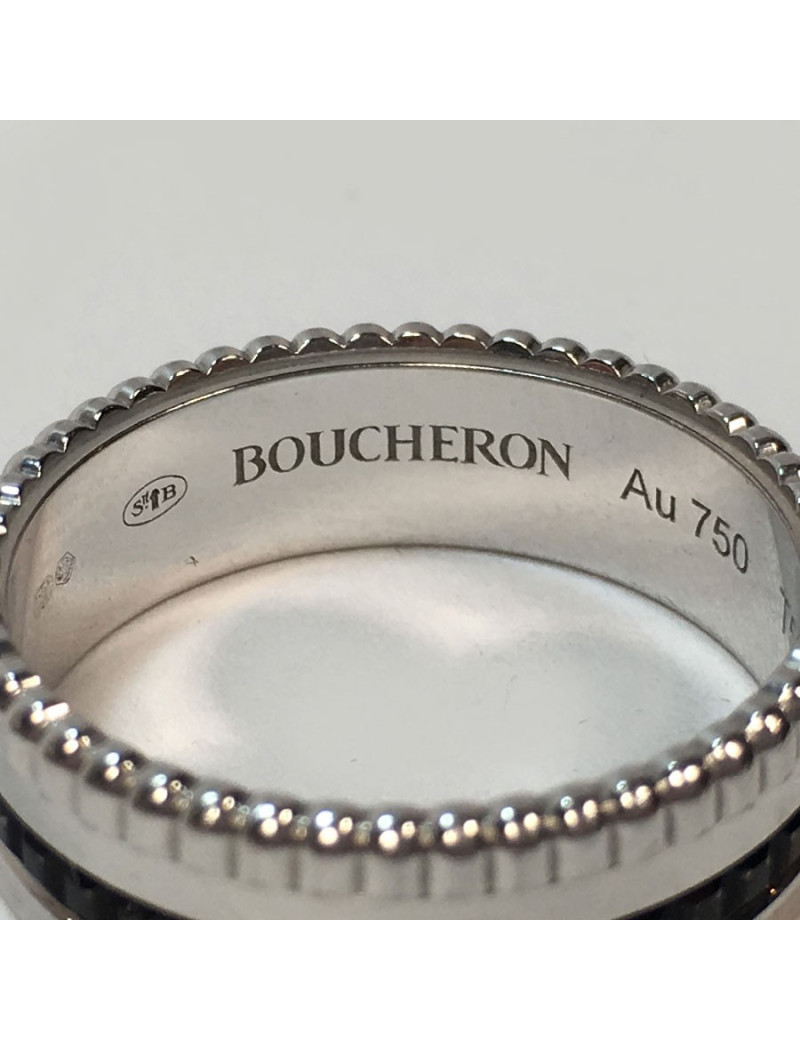 BOUCHERON Quatre Black Edition Small ring T58 in white gold and black PVD