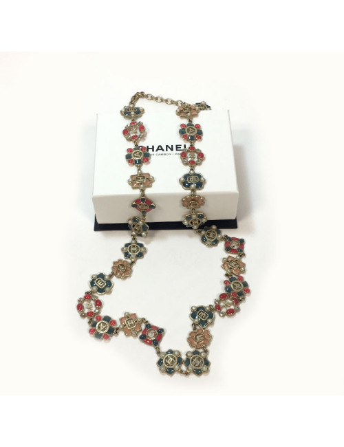 Sautoir/ Ceinture CHANEL métal et pâte de verre