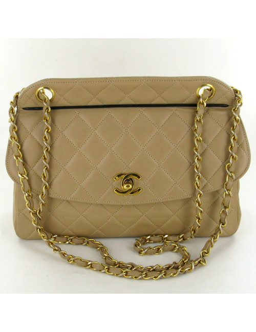 sac CHANEL chèvre beige