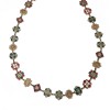 CHANEL long necklace in gold metal andmulticolored molten glass, rhinestones and pearls
