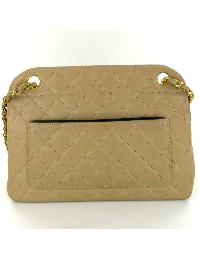 sac CHANEL chèvre beige
