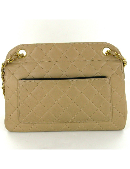 sac CHANEL chèvre beige