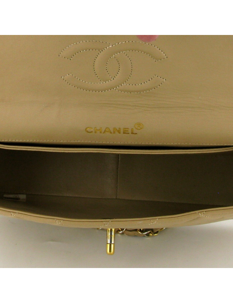 sac CHANEL chèvre beige