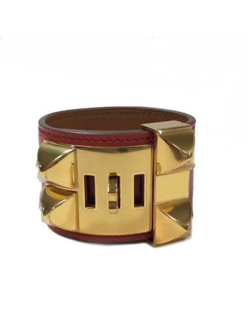 Manchette médor CDC HERMES en veau couleur sanguine