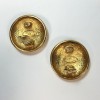 Boucles d'oreille clips CHANEL vintage en métal doré