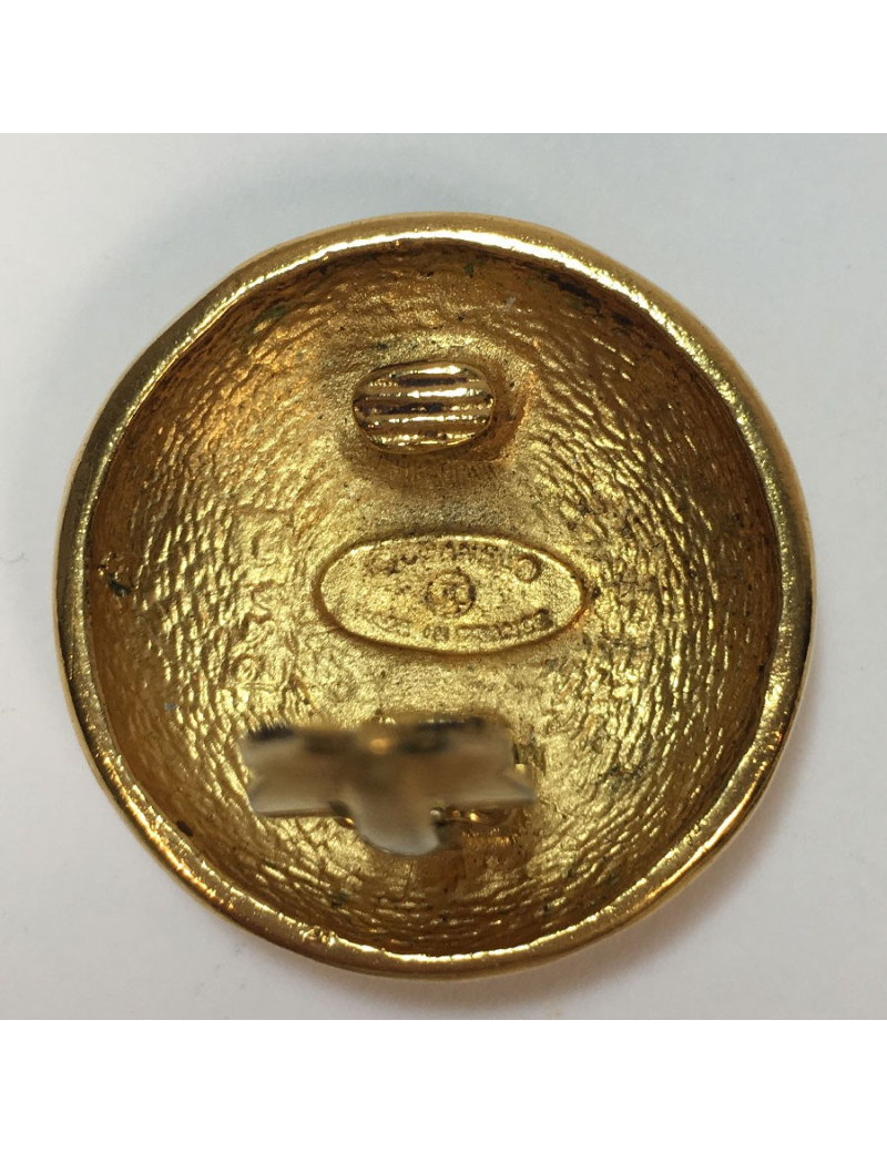 Boucles d'oreille clips CHANEL vintage en métal doré