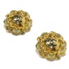  CHANEL vintage clip-on earrings in gilt metal and golden leather
