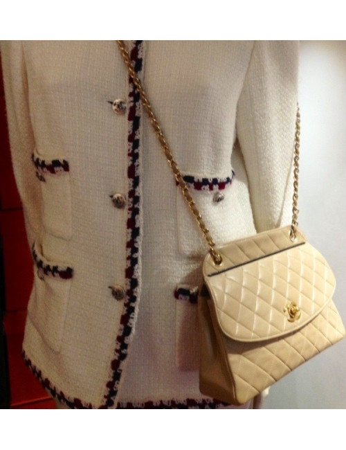sac CHANEL chèvre beige