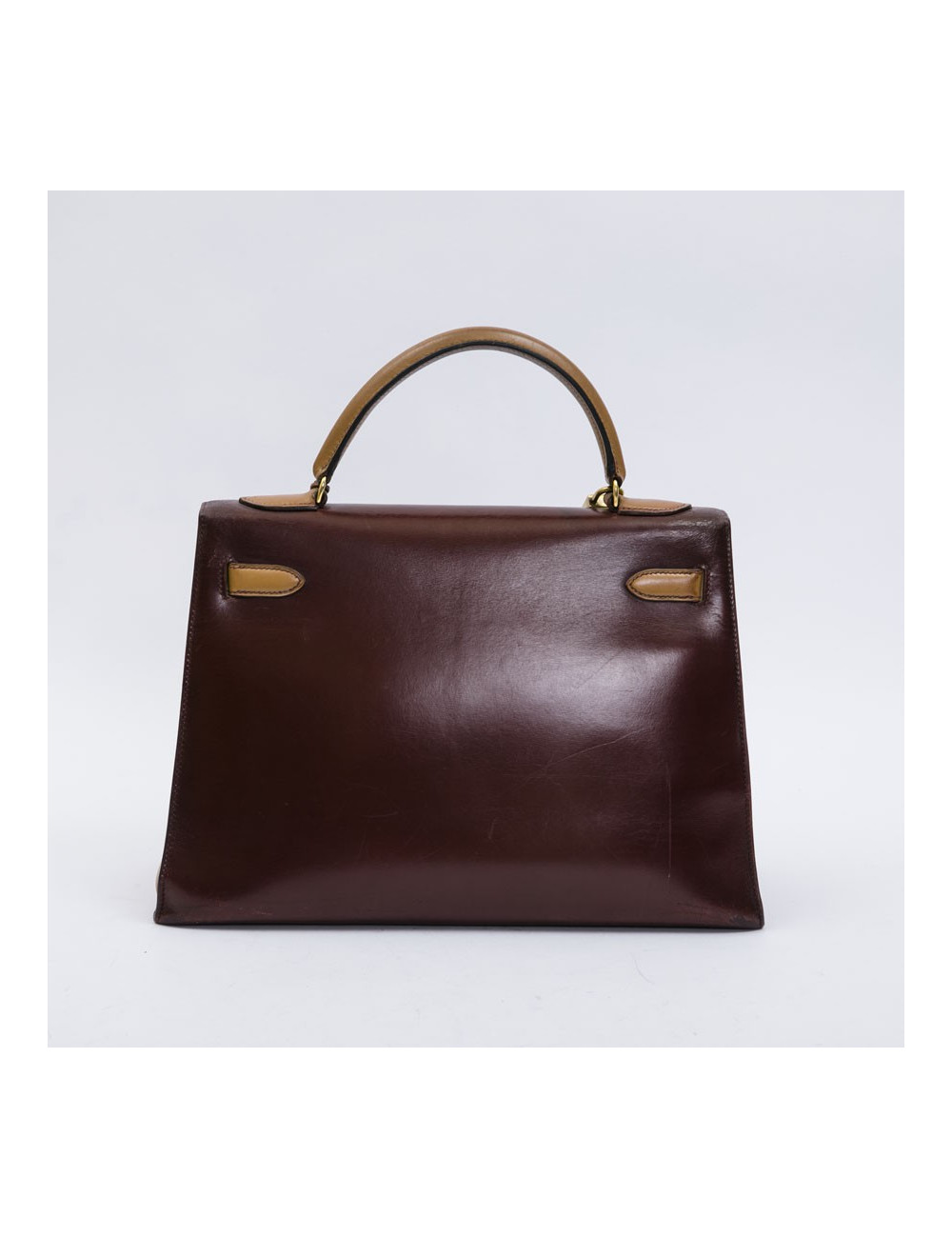 HERMES vintage Kelly 32 tricolor bag in leather
