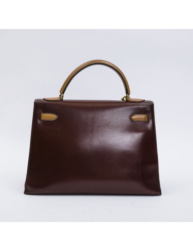 HERMES vintage Kelly 32 tricolor bag in leather