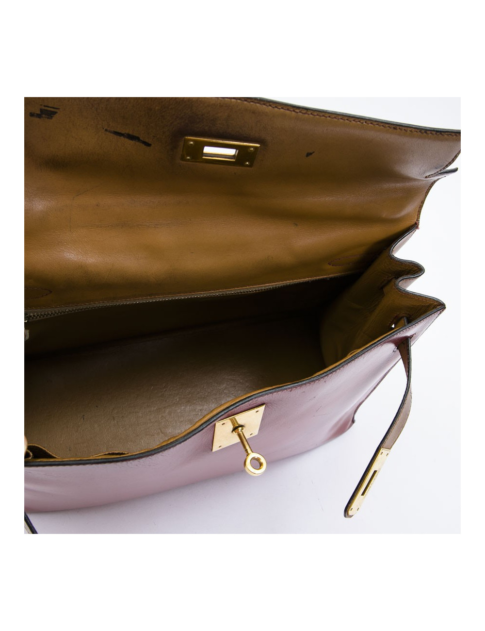 HERMES vintage Kelly 32 tricolor bag in leather