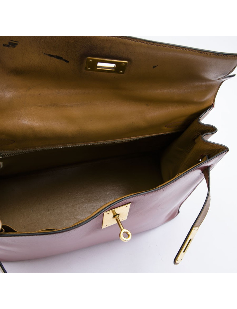 HERMES vintage Kelly 32 tricolor bag in leather