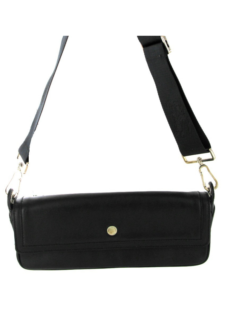 Pochette BURBERRY en veau lisse noir 