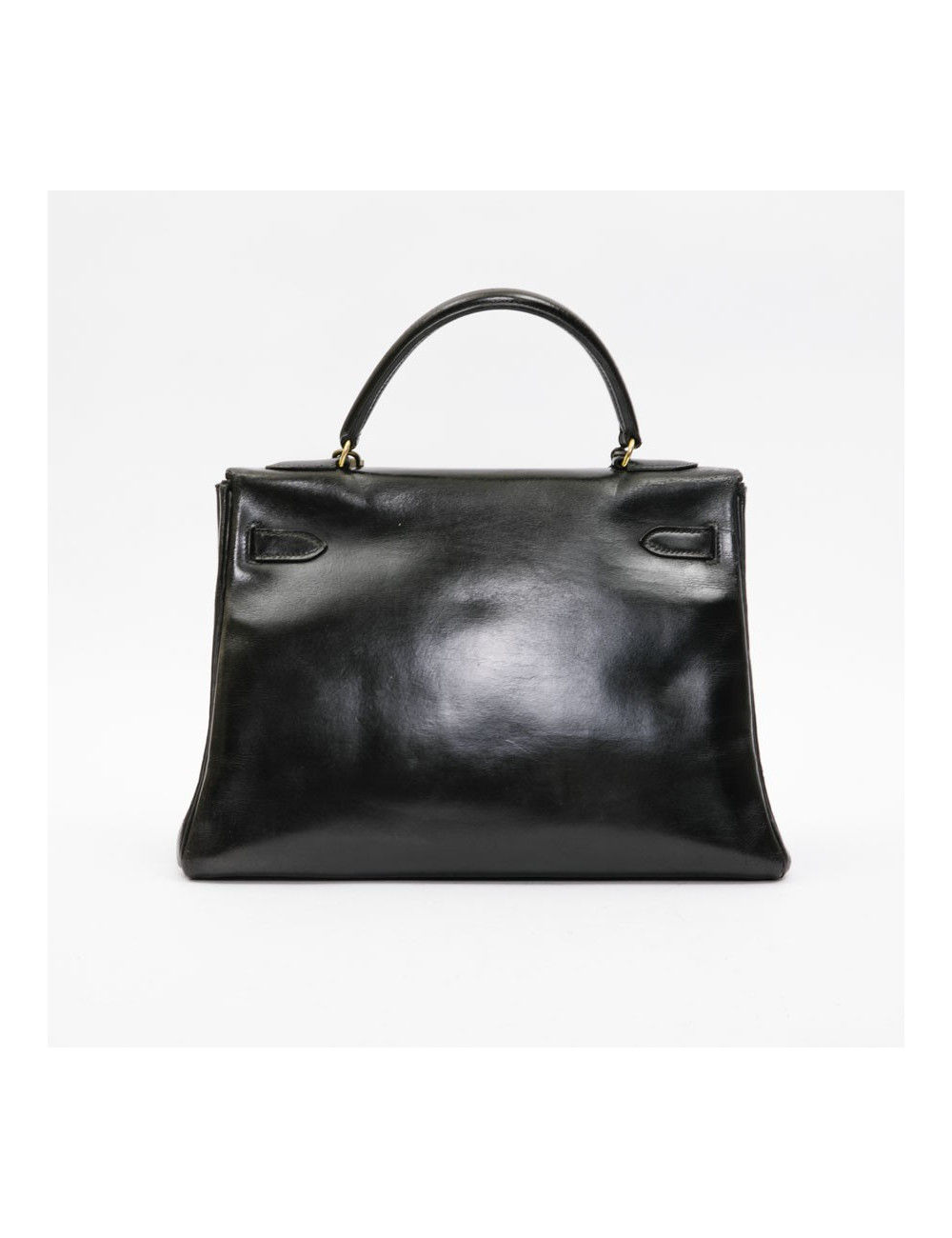 HERMES vintage Kelly 32 bag in black box leather