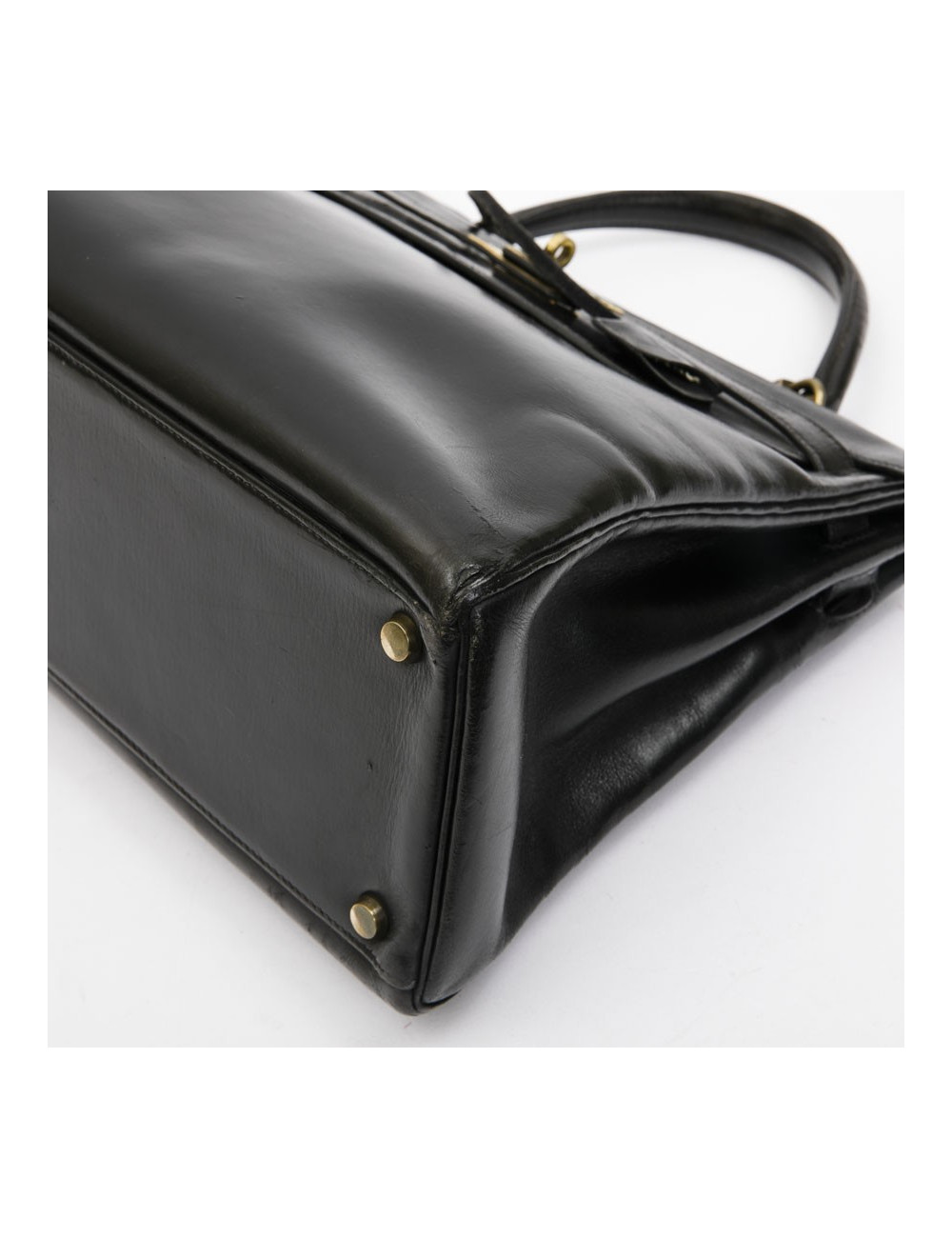 HERMES vintage Kelly 32 bag in black box leather
